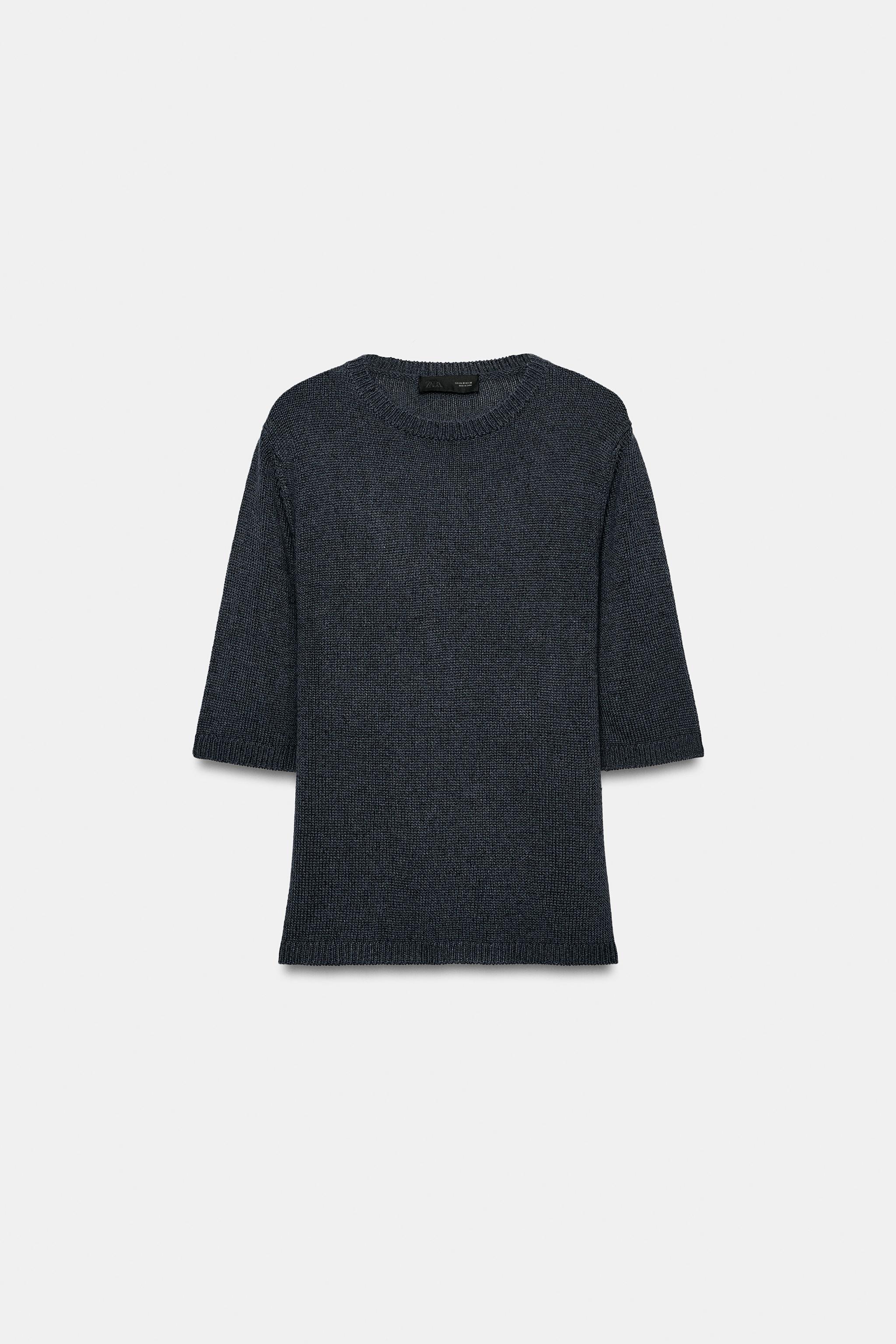 SHORT SLEEVE KNIT TOP